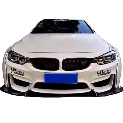 Kit de carrosserie large LB pour BMW M4 F82 Kit de carrosserie large M4 F82 Modélisé LB Style Diffuseur de lèvre avant Spoiler Carrosserie en fibre de carbone