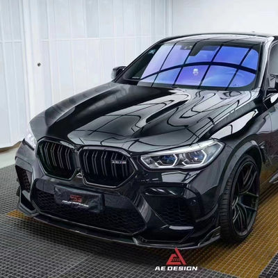 Pour la BMW X6M F96, le kit de carrosserie en fibre de carbone X6M F96 améliore le diffuseur de lèvres avant en fibre de carbone de style AE