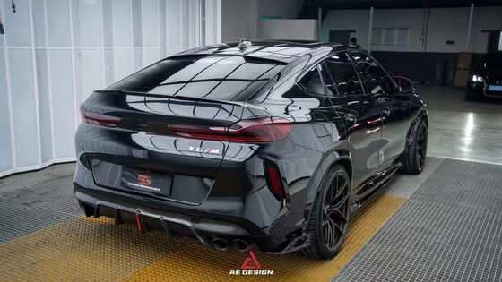 Pour la BMW X6M F96, le kit de carrosserie en fibre de carbone X6M F96 améliore le diffuseur de lèvres avant en fibre de carbone de style AE