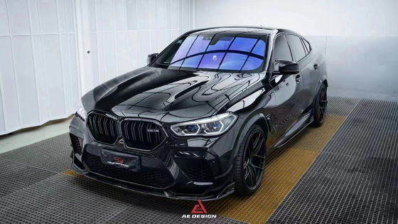 Pour la BMW X6M F96, le kit de carrosserie en fibre de carbone X6M F96 améliore le diffuseur de lèvres avant en fibre de carbone de style AE