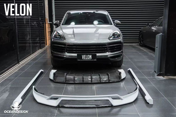 Remplacement 2019 Porsche Cayenne Body Kit Jupe latérale Diffuseur en fibre de carbone sèche Spoiler