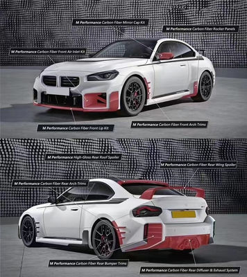 Pour la BMW M2 G87 Kit de carrosserie en fibre de carbone M2 G87 Modifié MP Style Carrosserie en fibre de carbone diffuseur de lèvres avant