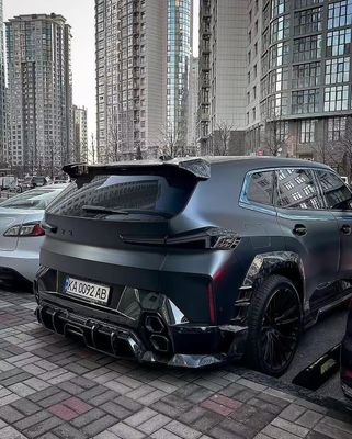 XM Bmw Wide Body Kit Carbone Fibre Spoiler à lèvres avant Noir Bmw Jupe latérale Arche de roue