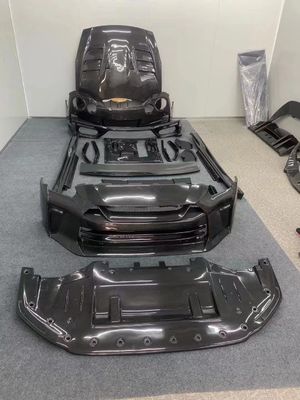 Pour Nissan GTR R35 Body Kit en fibre de carbone GTR Amélioré Top Style Fibre de carbone avant et arrière pare-chocs Spoilers de jupe latérale