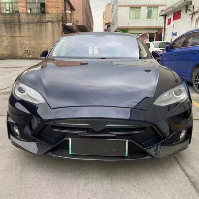 Vente du kit de carrosserie du modèle S en fibre de carbone avant et arrière pare-chocs jupe latérale Spoiler pour Tesla Model S