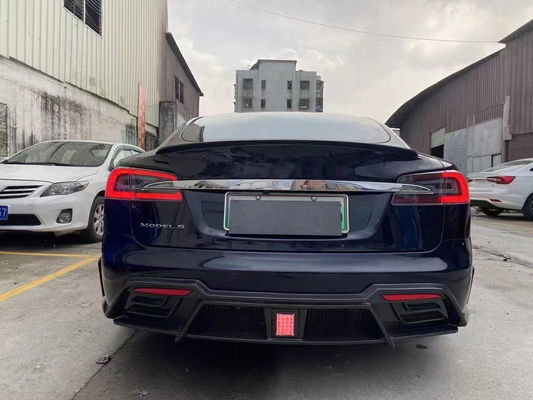 Vente du kit de carrosserie du modèle S en fibre de carbone avant et arrière pare-chocs jupe latérale Spoiler pour Tesla Model S