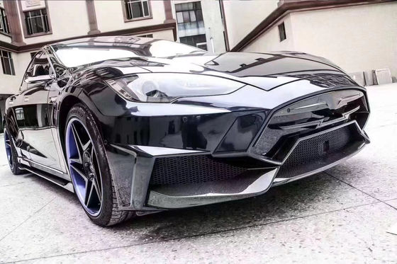 Vente du kit de carrosserie du modèle S en fibre de carbone avant et arrière pare-chocs jupe latérale Spoiler pour Tesla Model S