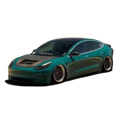 146cm Modèle 3 Tesla Body Kit Plastique Capot en fibre de carbone transparente