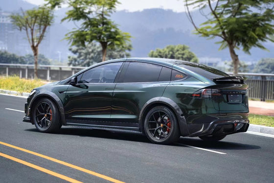 CMST Tesla Modèle X Body Kit Vert foncé Tesla Widebody Kit 2023 Diffuseur de lèvres avant