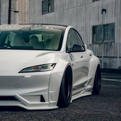 2020- Tesla Body Kit Résine Fibre LB Style Tesla Modèle 3 Spoiler Diffuseur de lèvres avant