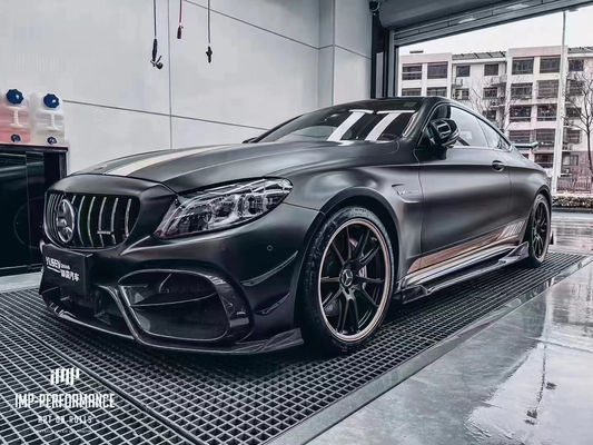 Pièces détachées pour Mercedes C63 C63S Coupe Body Kit C63 C63S Coupe Upgraded IMP Style Front and Rear Bumper Spoiler Body Kit