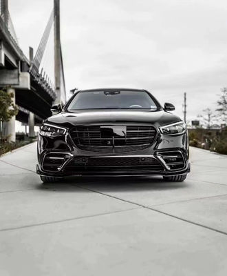 Pour Mercedes Classe S W223 S400 S450 Carrosserie en fibre de carbone W223 Maybach Amélioré BUS Style Spoule avant Diffuseur Spoiler