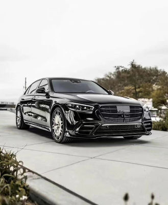 Pour Mercedes Classe S W223 S400 S450 Carrosserie en fibre de carbone W223 Maybach Amélioré BUS Style Spoule avant Diffuseur Spoiler