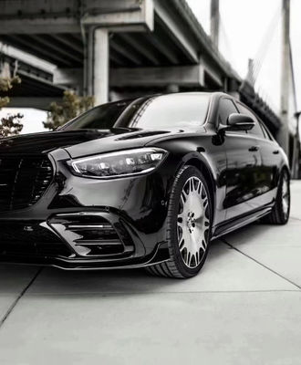 Pour Mercedes Classe S W223 S400 S450 Carrosserie en fibre de carbone W223 Maybach Amélioré BUS Style Spoule avant Diffuseur Spoiler