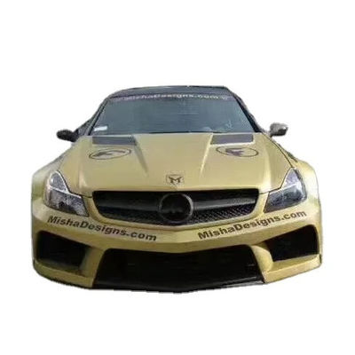 Pour Mercedes SL R230 Kit widebody SL R230 mis à niveau Misha style avant et arrière pare-chocs spoiler widebody Kit