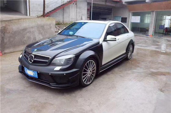Pour Mercedes W204 C63 Body Kit W204 Série noire améliorée Style avant et arrière pare-chocs Hood Widebody Kit