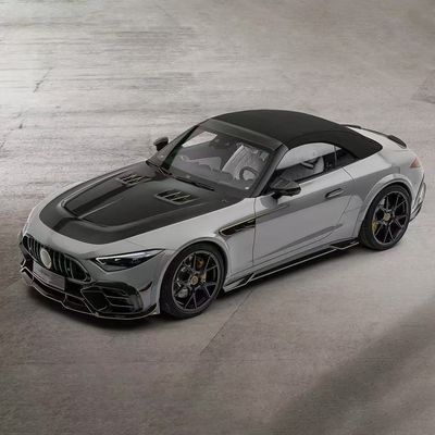pour Mercedes SL63 Kit de carrosserie en fibre de carbone SL63 Kit de diffuseur de lèvre avant en fibre de carbone de style MSY amélioré